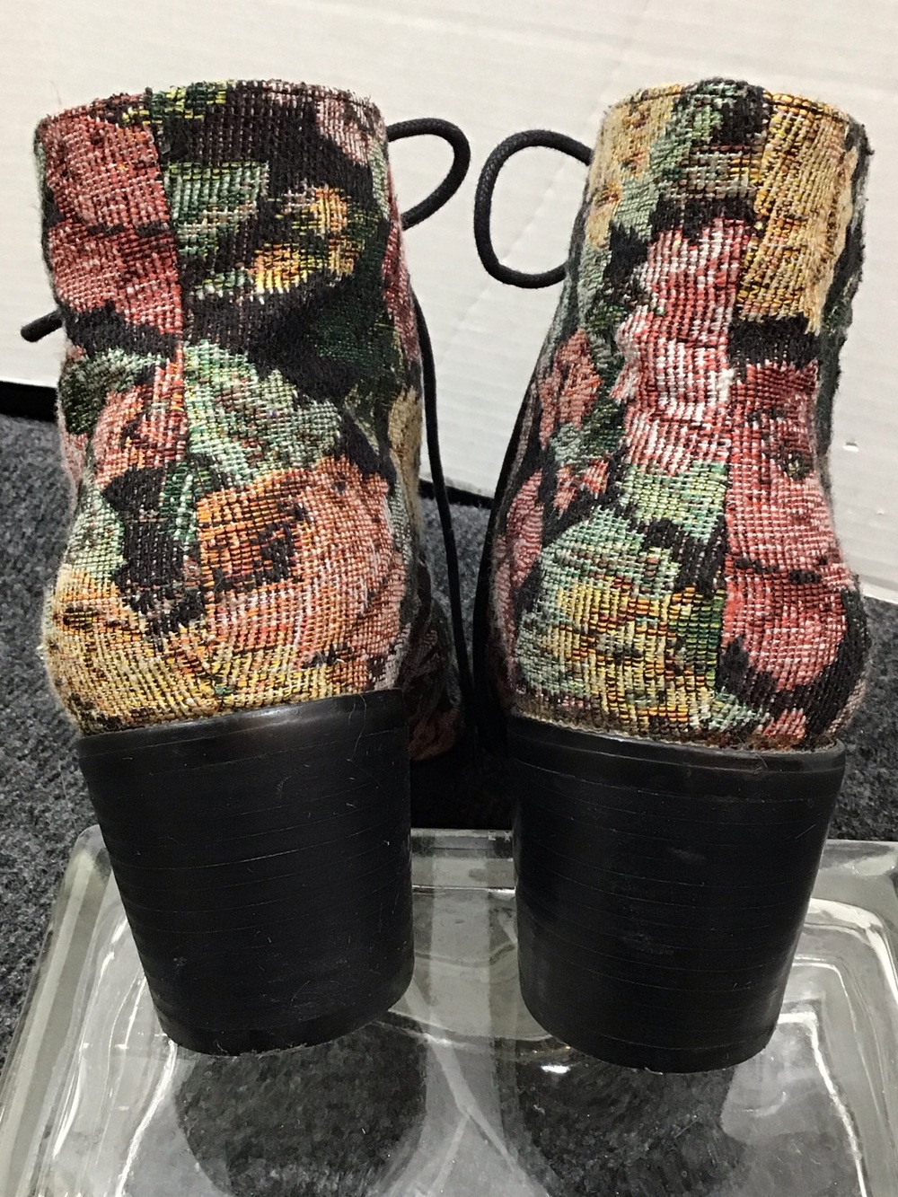 Diba Dixie Floral Lace-Up Ankle Boots in Multicolor Tapestry 8.5 - Picture 7 of 12